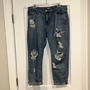 Sneak peek distressed ankle pants size Large.